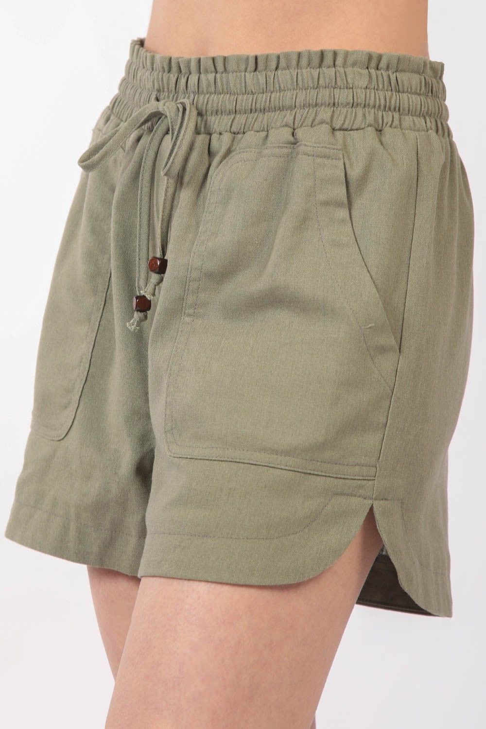 Eco-Friendly Linen Shorts with Drawstring Elastic Waist | VERY J