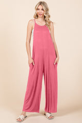 Trendy Culture Code Sleeveless Wide Leg Jumpsuit with Pockets - Perfect for Any Occasion