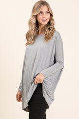 BOMBOM Women's Round Neck Long Sleeve Oversized Top - Chic & Comfortable