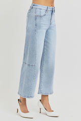 RISEN Women's High Rise Wide Leg Crop Jeans - Stylish & Comfortable Denim for All Occasions