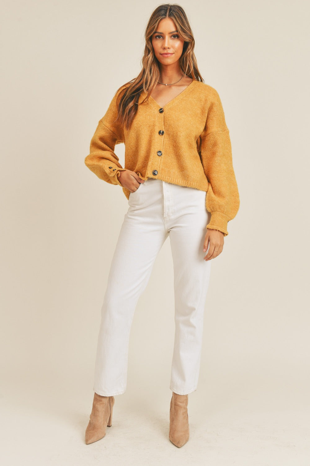 MABLE Women's Long Sleeve Button Down Knit Cardigan Sweater
