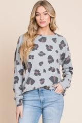 BOMBOM Wild Leopard Print Drop Shoulder T-Shirt - Trendy & Relaxed Fit