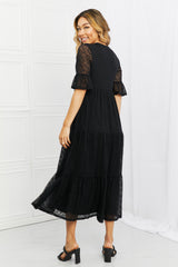 P & Rose Lovely Lace Full Size Tiered Midi Dress - Elevate Your Style