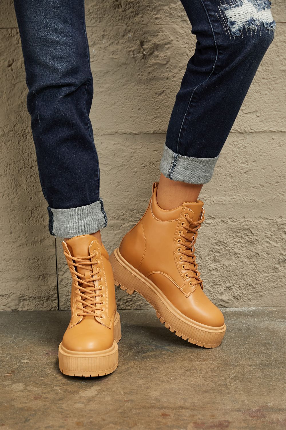 East Lion Corp Platform Combat Boots - Chic, Durable & Versatile Footwear