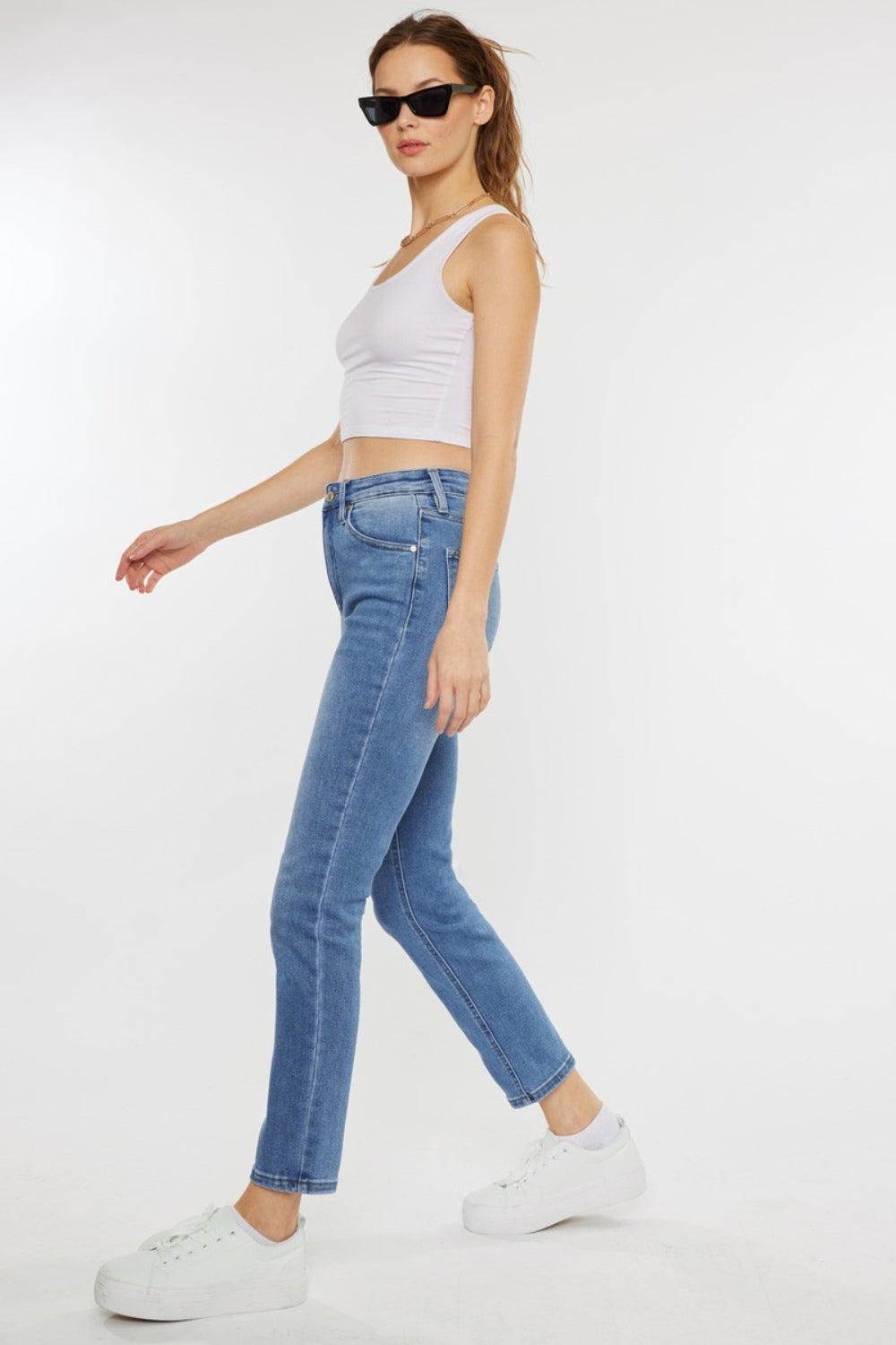 Kancan Full Size High Waist Jeans with Cat's Whiskers Detailing - Vintage Charm & Flattering Fit