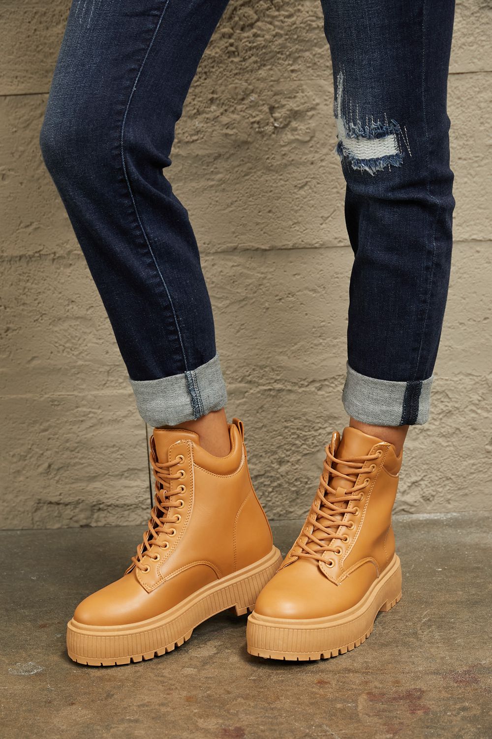 East Lion Corp Platform Combat Boots - Chic, Durable & Versatile Footwear