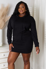 Culture Code Full Size Hooded Dress with Drawstring & Pockets