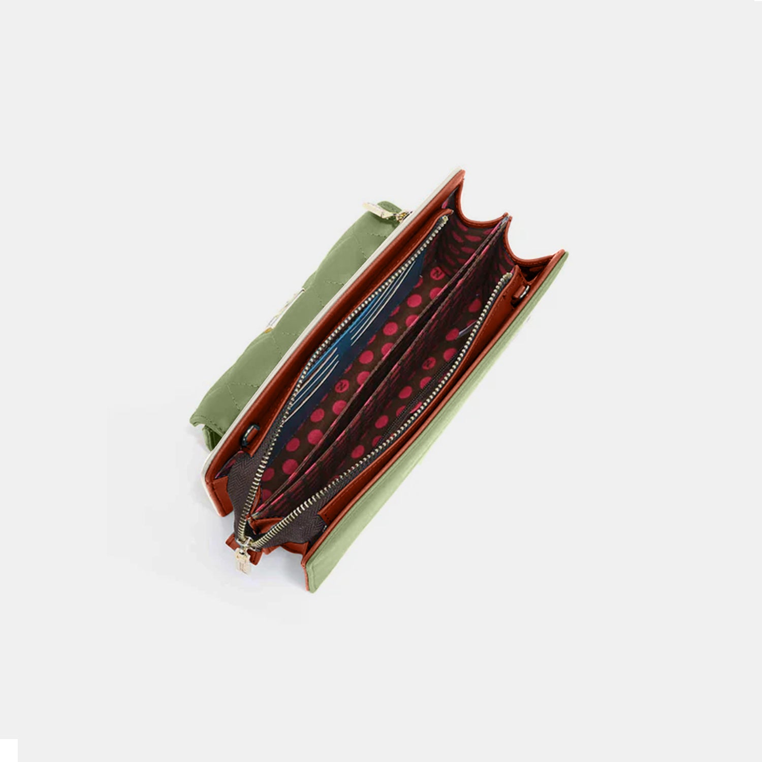 Nicole Lee USA Color Block Vegan Leather Crossbody Bag - Stylish & Functional