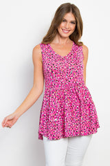 Chic Printed Tiered Sleeveless Top for Summer - Be Stage Full Size