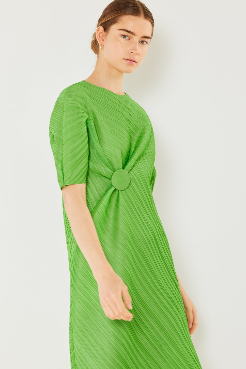 Elegant Pleated Dolman Sleeve Dress by Marina West Swim