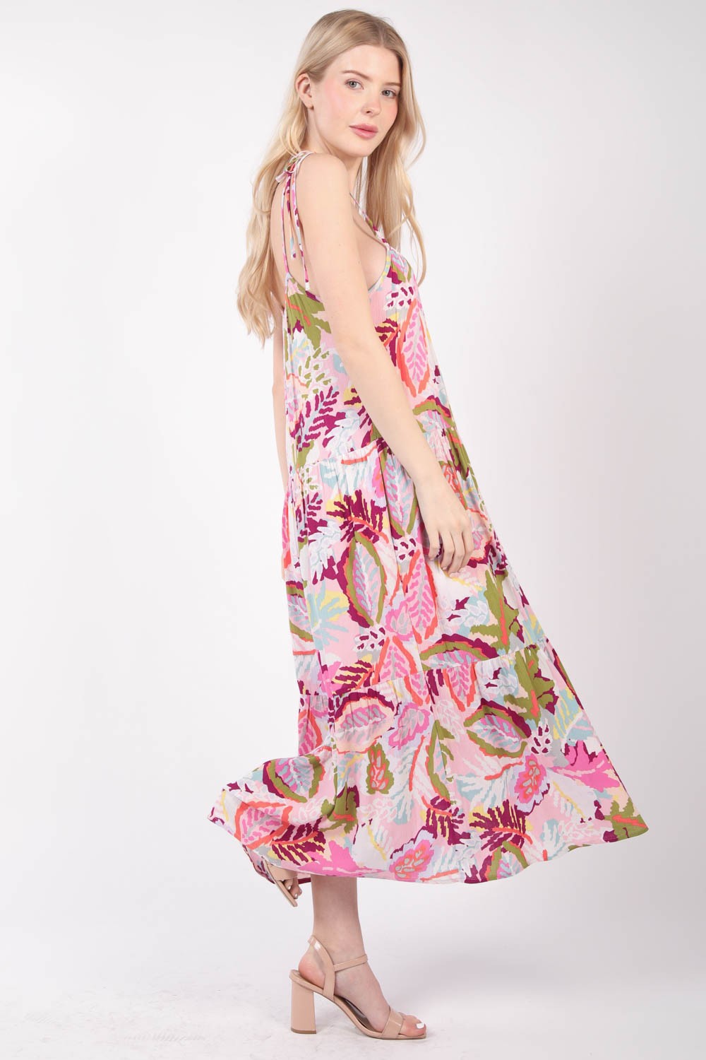 VERY J Tropical Print Cami Midi Dress - Summer Island Style