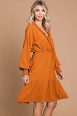 Culture Code Frill Smocked Lantern Sleeve Mini Dress - Chic & Enchanting Look