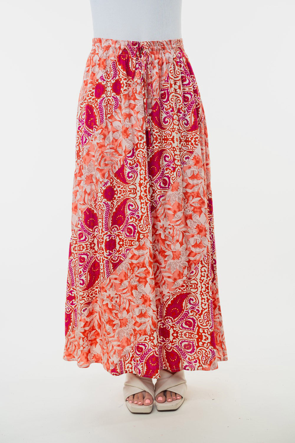 White Birch Full Size High Waisted Floral Woven Skirt - Versatile & Stylish