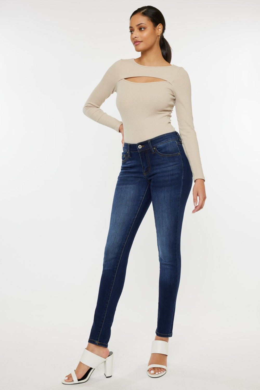 Kancan Mid Rise Gradient Skinny Jeans - Trendy and Stylish Denim