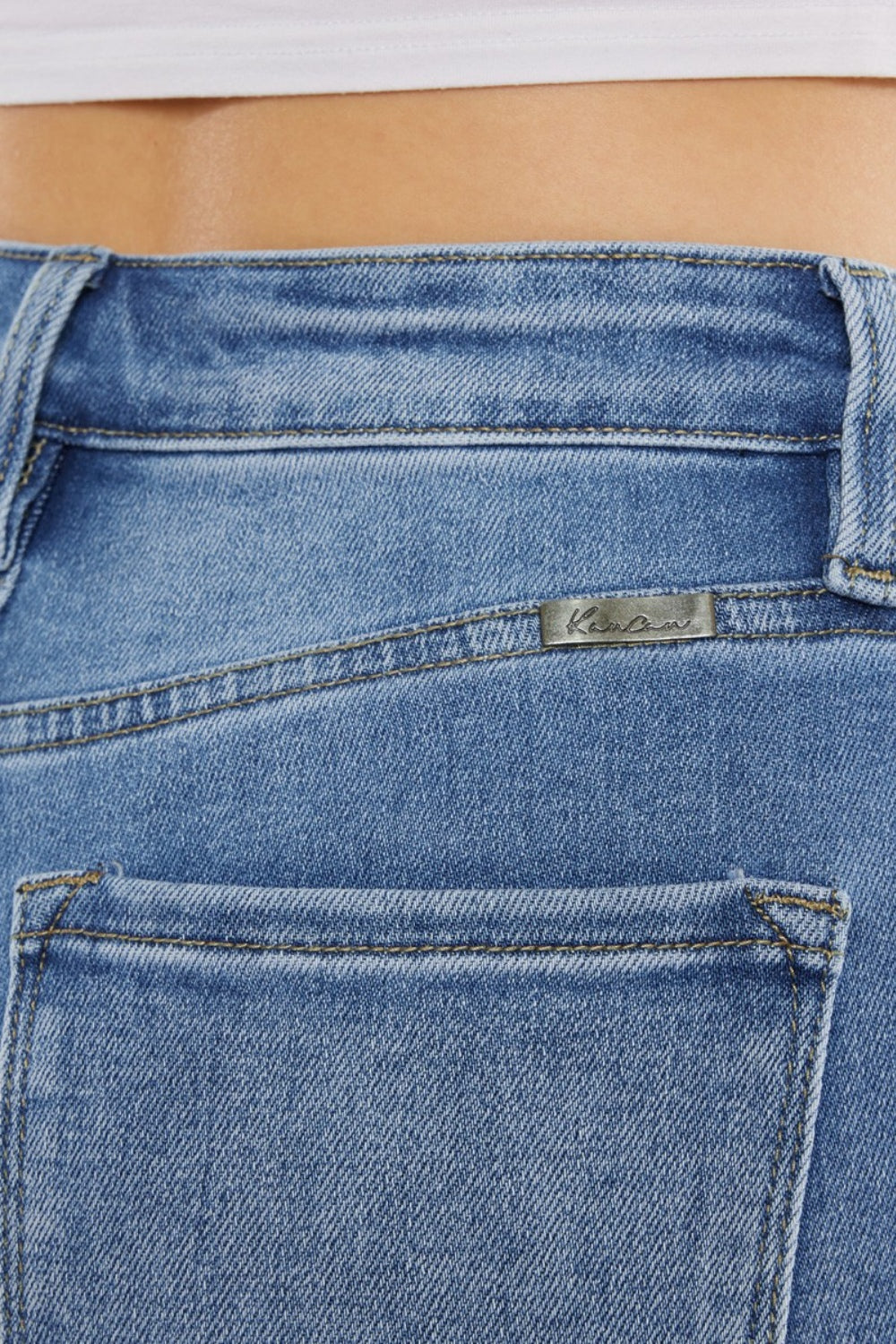 Kancan Full Size High Waist Jeans with Cat's Whiskers Detailing - Vintage Charm & Flattering Fit