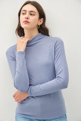 Be Cool Mock Neck Long Sleeve T-Shirt - Versatile & Stylish Wardrobe Essential