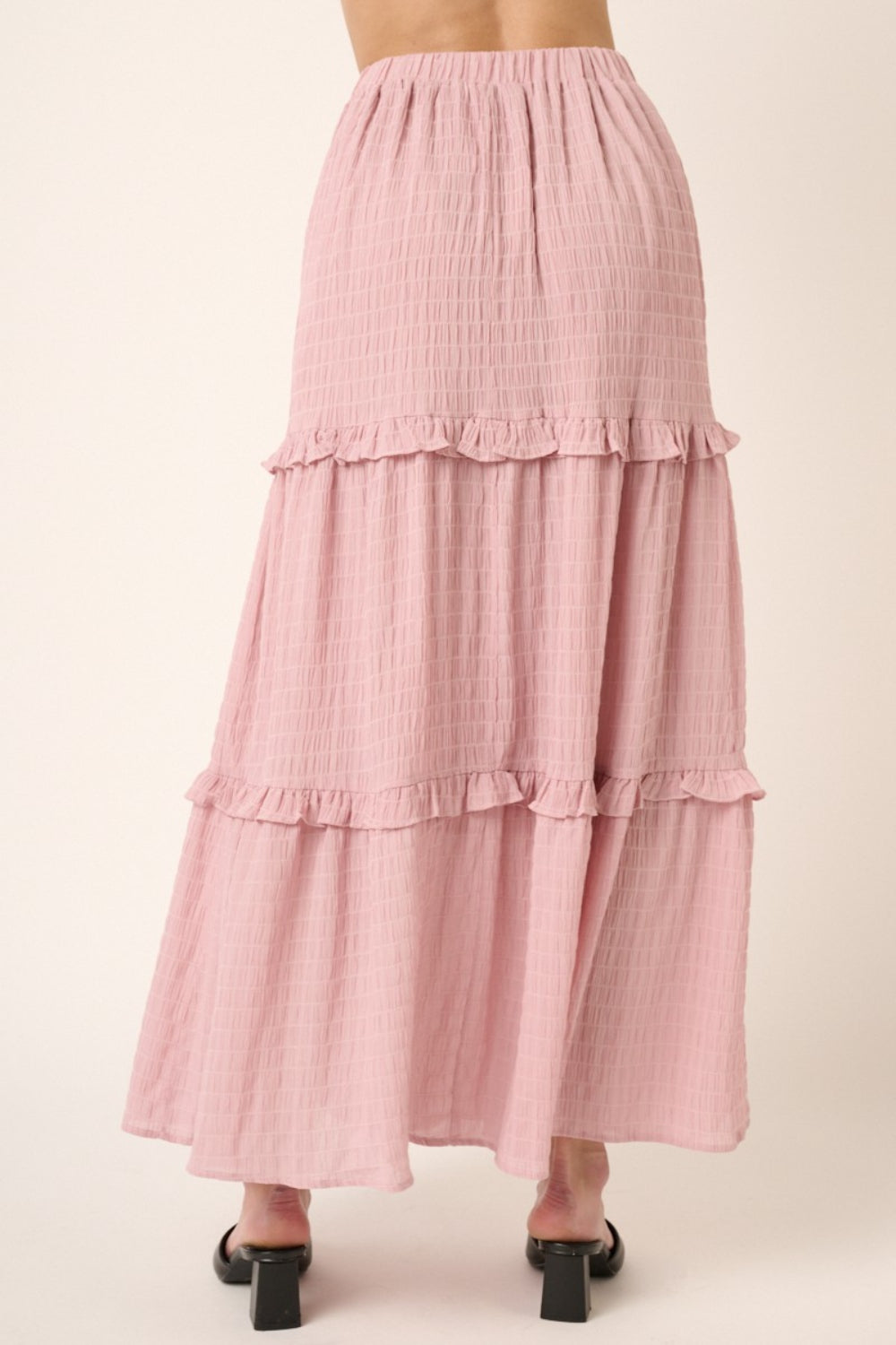 Mittoshop Women's High Waist Frill Skirt with Adjustable Drawstring