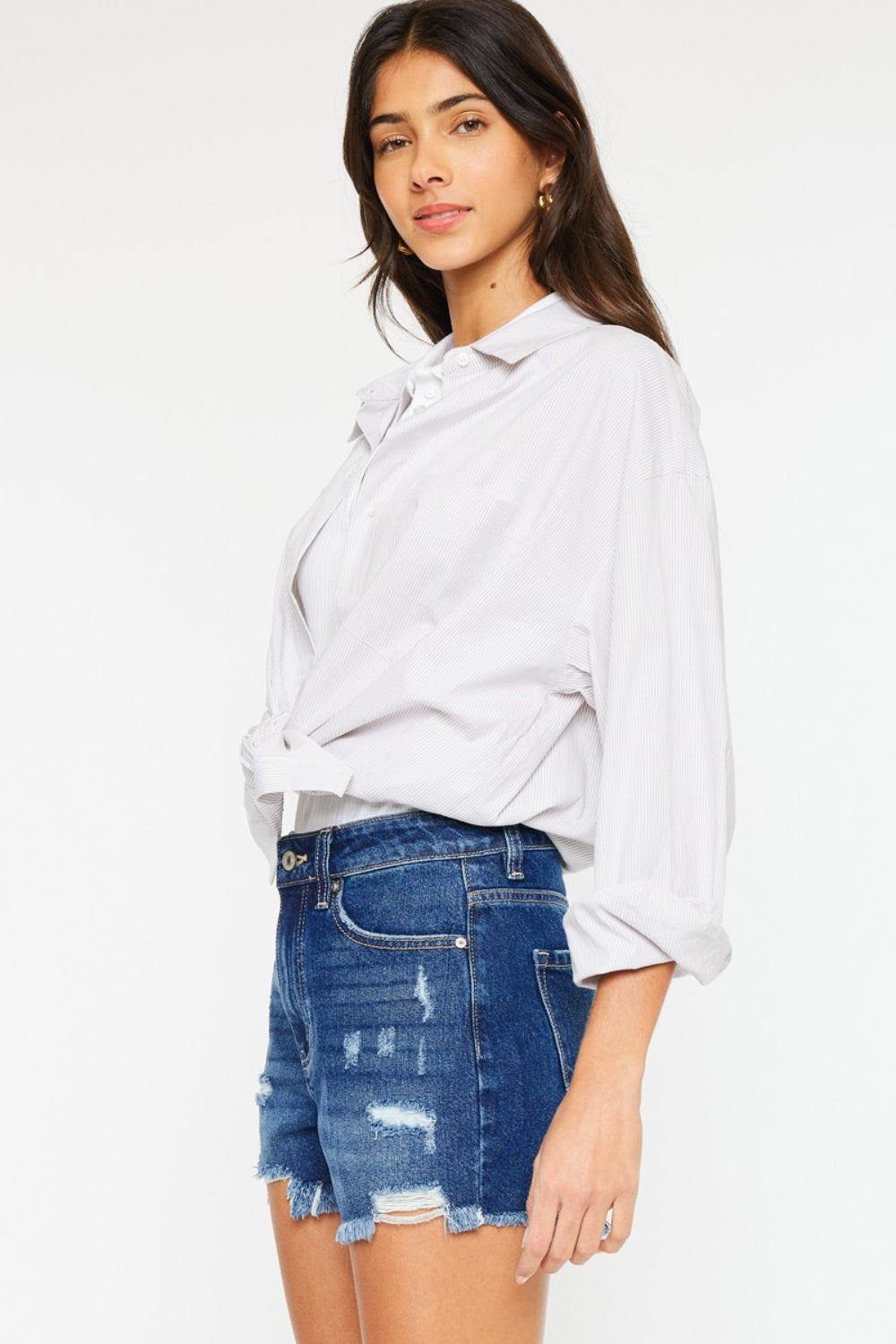 Trendy Kancan High Rise Frayed Hem Denim Shorts for Women - Stylish & Comfortable