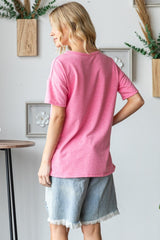 HOPELY Full Size Color Block Exposed Seam T-Shirt - Trendy & Comfortable Fashion