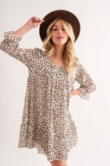 And The Why Women's Leopard Print Ruffle Hem Mini Dress - Chic & Flirty