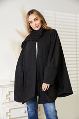 HEYSON Women's Full Size Cardigan with Elegant Scarf Design - Versatile & Stylish