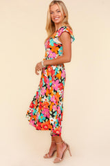 Haptics Floral Midi Dress with Side Pockets - Versatile Spring & Summer Fashion