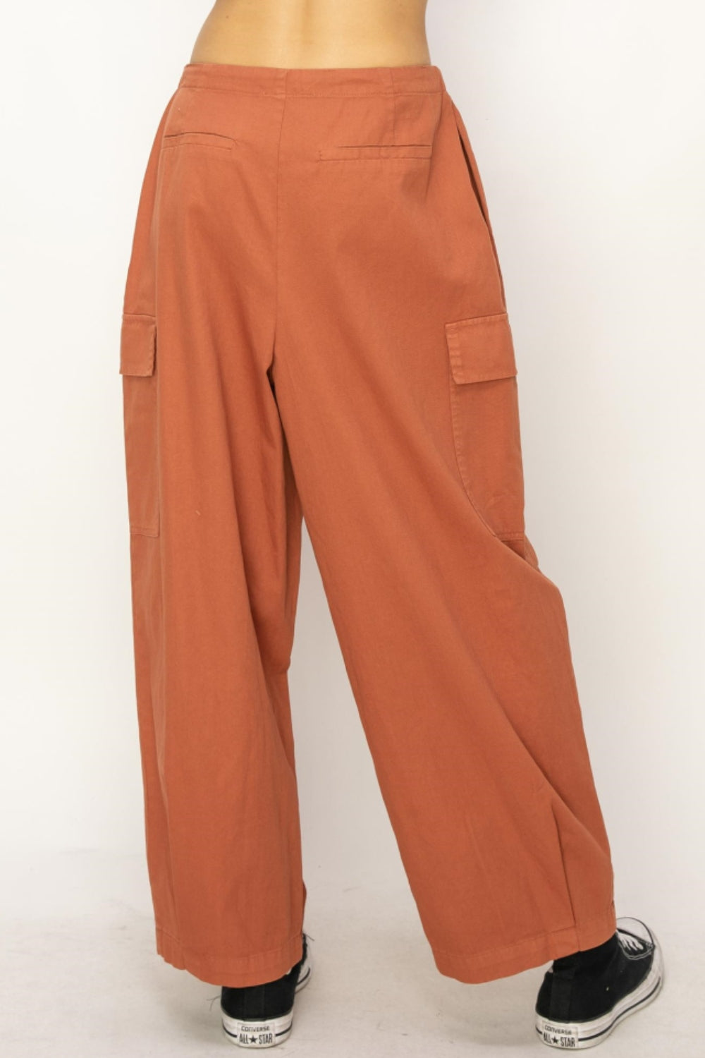 HYFVE Women's Cargo Wide Leg Pants with Drawstring Waist - 100% Cotton