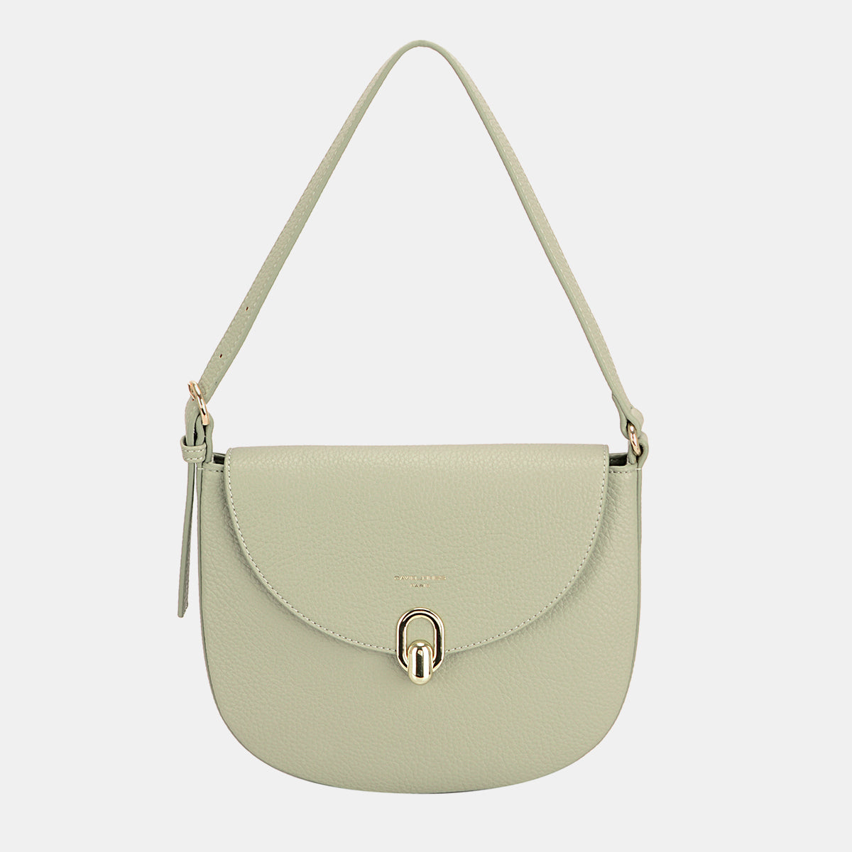 David Jones Designer Small PU Leather Shoulder Bag with Metal Buckle