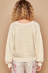 POL Cable Knit Cutout Long Sleeve Sweater - Chic & Cozy Women's Apparel