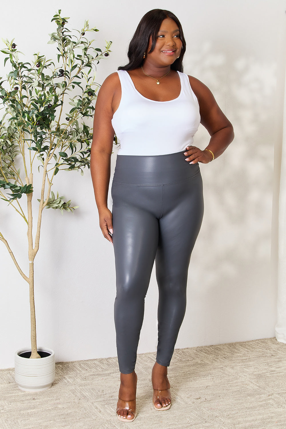 LOVEIT High Waist Full-Size Leggings with Wide Waistband - Chic & Comfortable
