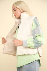 VERY J Women's Puffer Vest - Stylish & Warm Zip-Up Outerwear with Pockets