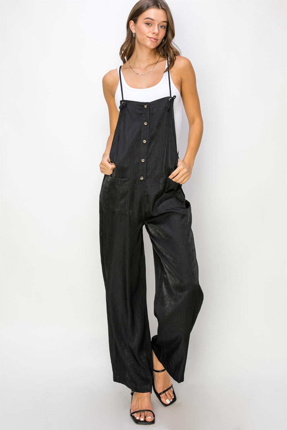 HYFVE Women's Half Button Sleeveless Jumpsuit - Versatile & Stylish Outfit