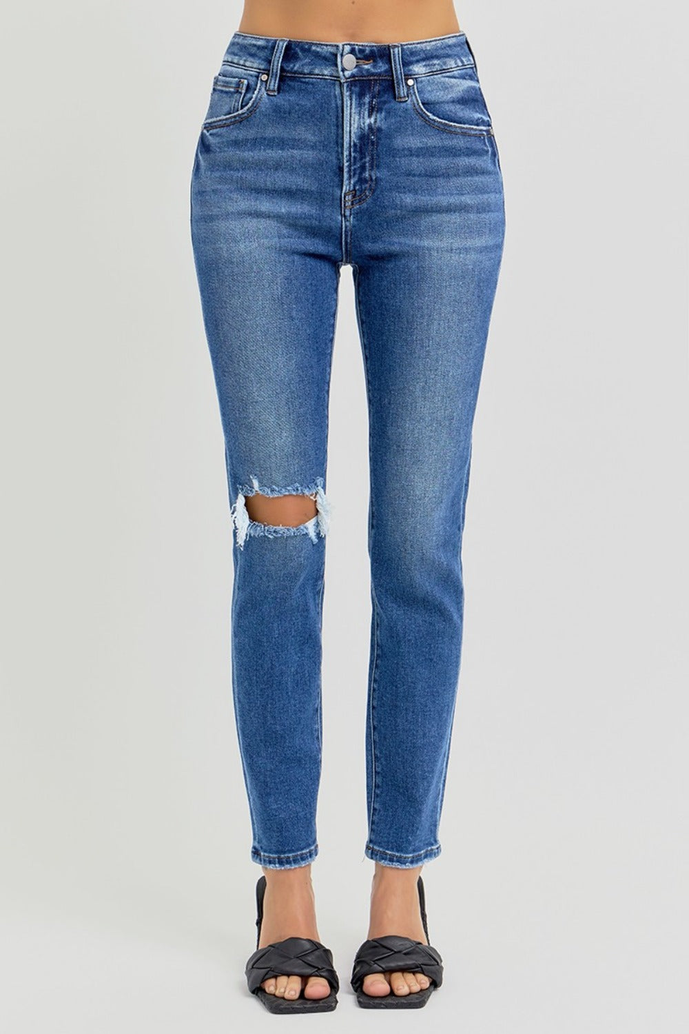 RISEN Women's High Rise Distressed Ankle Skinny Jeans - Trendy Fit