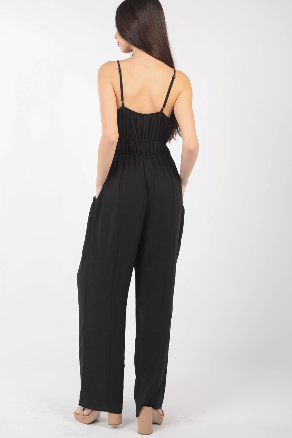 Chic Pintuck Detail Woven Sleeveless Jumpsuit - Versatile Fashion by VERY J