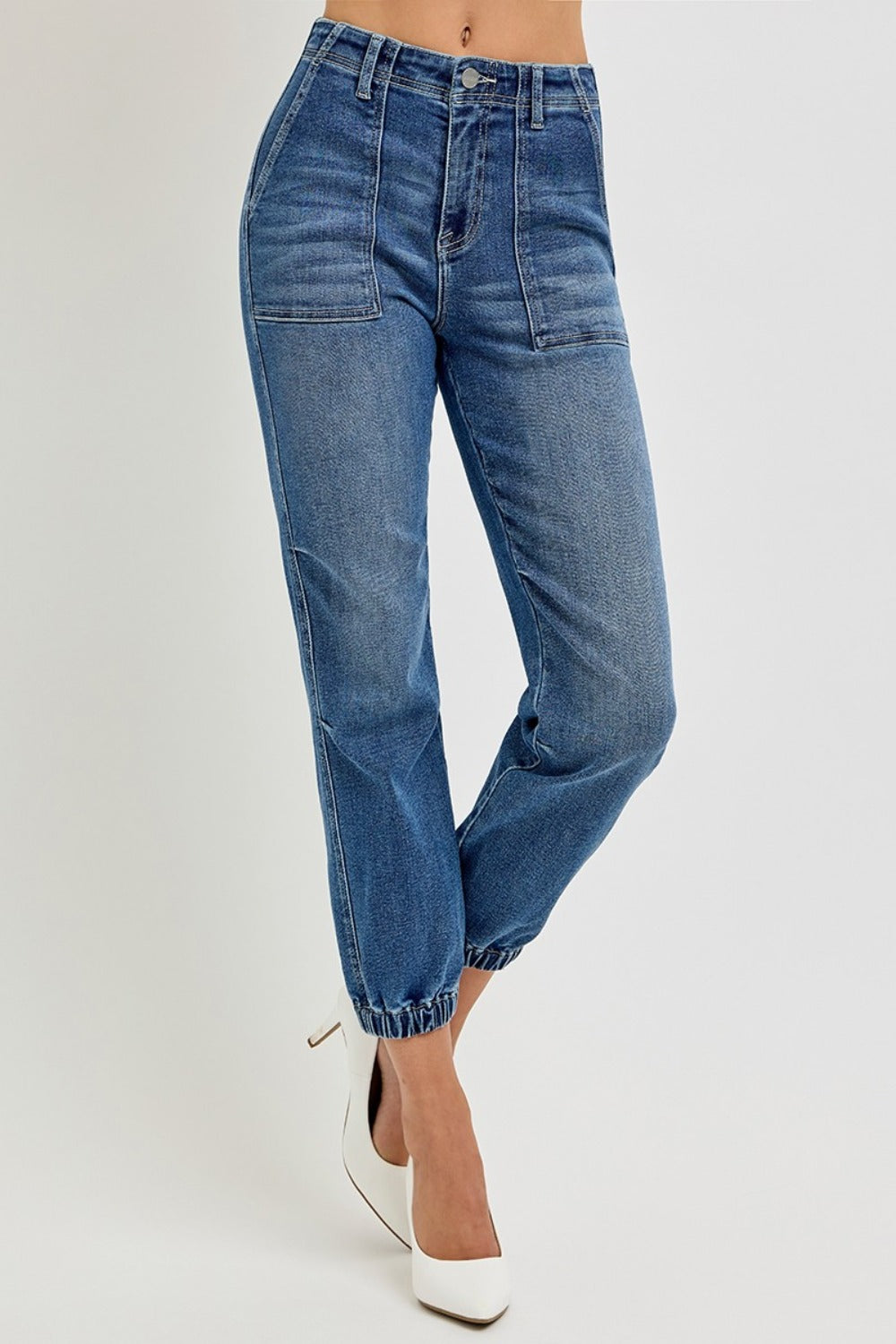 RISEN Women's High Rise Ankle Jogger Jeans - Stretch Denim Comfort & Style