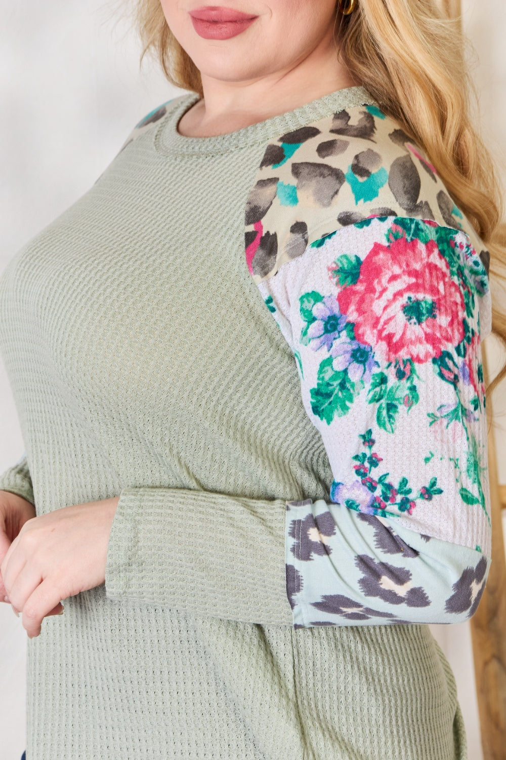 Hailey & Co Full Size Printed Round Neck Blouse - Versatile Women's Top