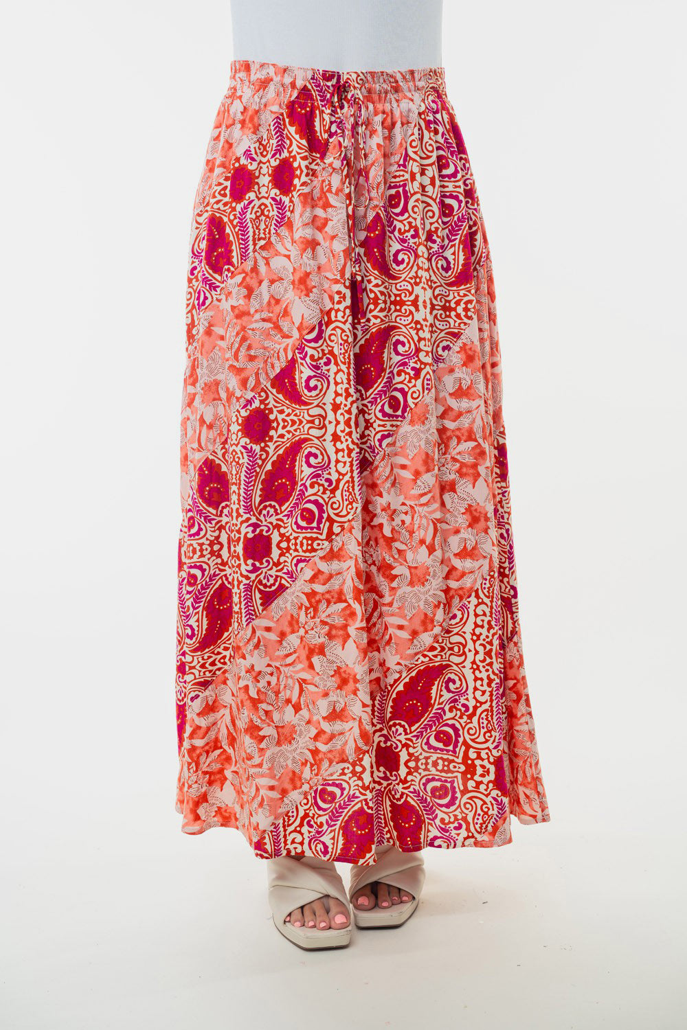 White Birch Full Size High Waisted Floral Woven Skirt - Versatile & Stylish