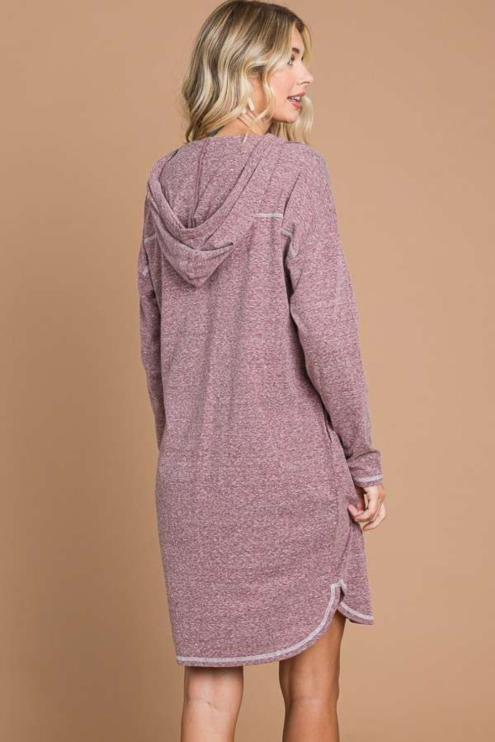 Culture Code Women's Full Size Hooded Long Sleeve Sweater Dress - Cozy & Stylish