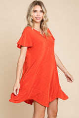 Versatile Notched Short Sleeve Dress by Culture Code - Chic & Comfortable
