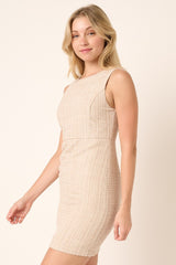 Mittoshop Women's Tweed Sleeveless Mini Dress – Perfect for Casual & Semi-Formal Events