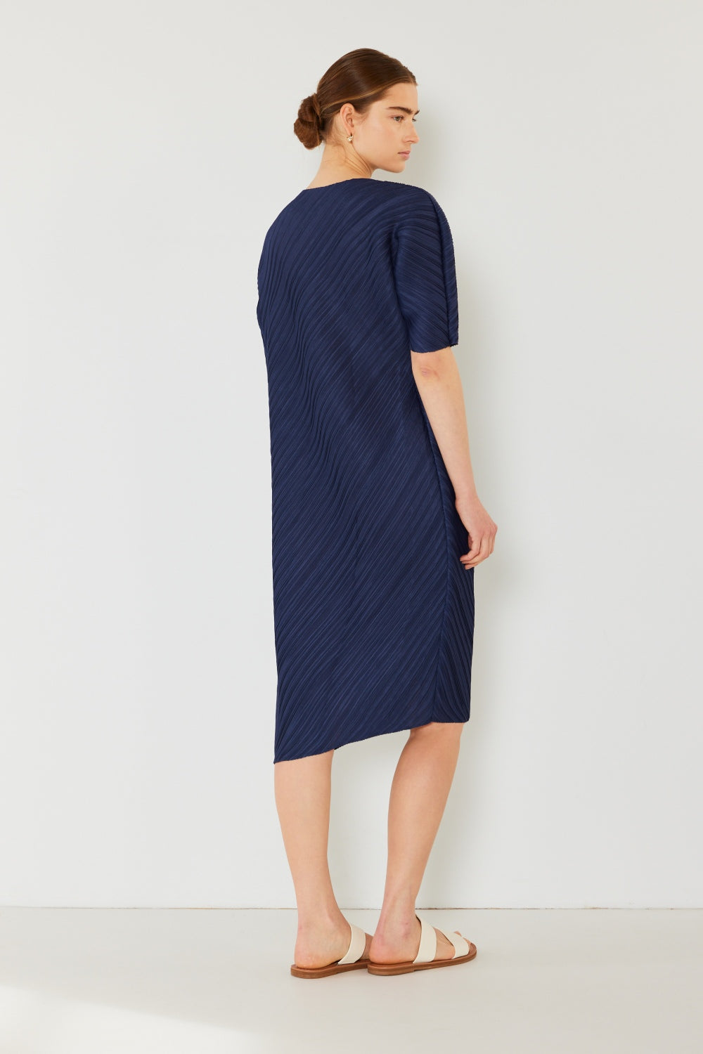 Elegant Pleated Dolman Sleeve Dress by Marina West Swim