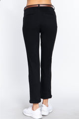 ACTIVE BASIC Cotton-Span Twill Straight Pants - Comfortable & Stylish