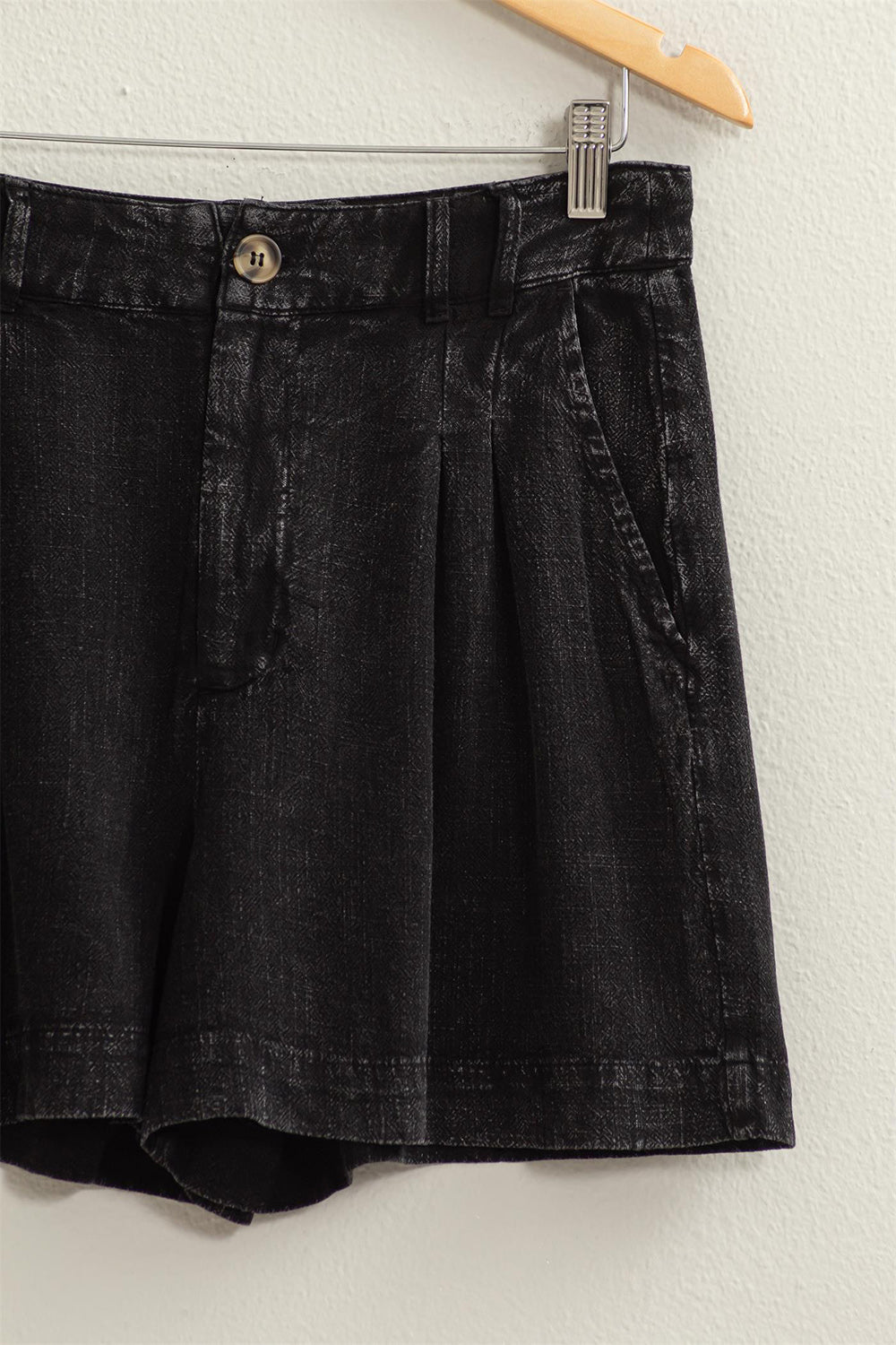 HYFVE Women's High Waist Pleated Linen Shorts - Trendy Summer Style