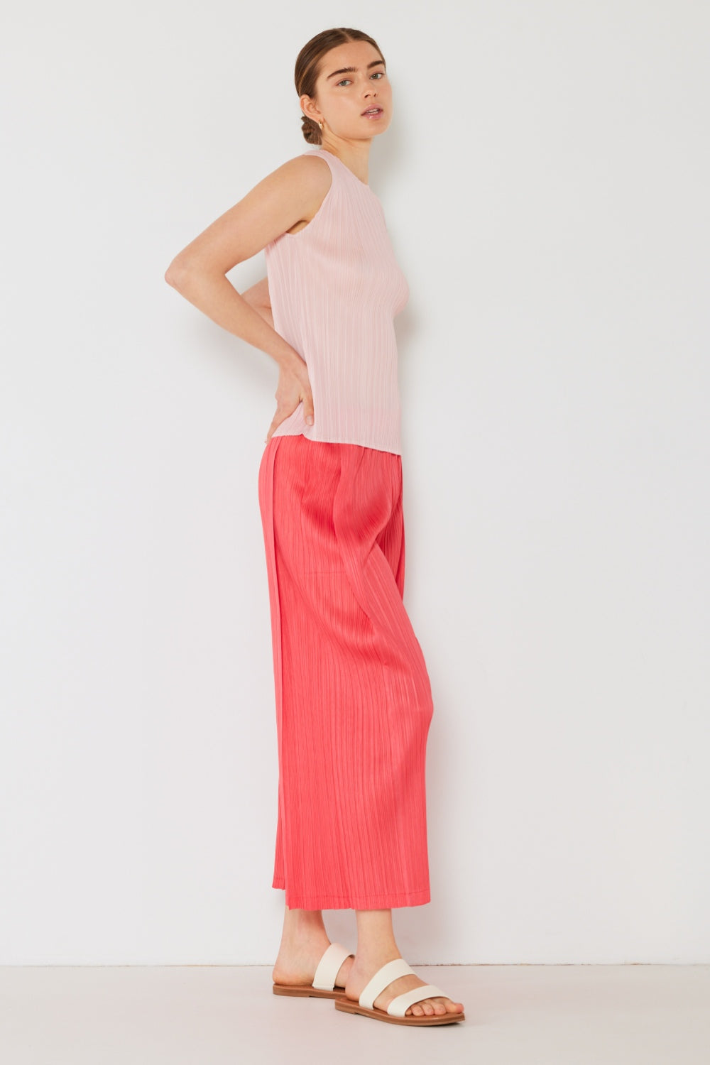 Marina West Swim Women's Pleated Wide-Leg Pants with Chic Side Pleat Detail