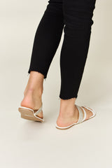 WILD DIVA Elegant Rhinestone Strappy Flat Sandals for Women