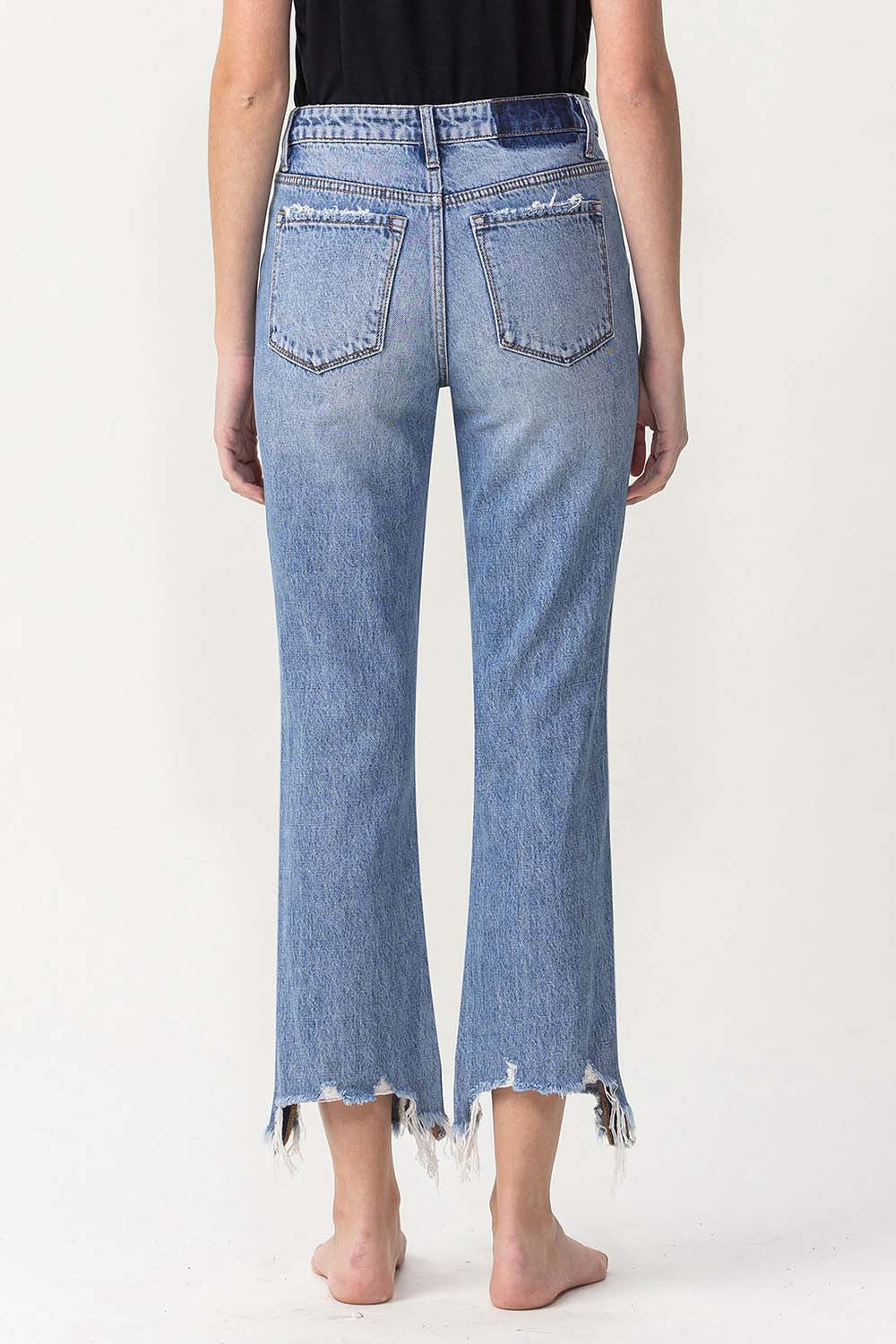 Lovervet High Rise Distressed Straight Jeans - Trendy & Flattering Fit