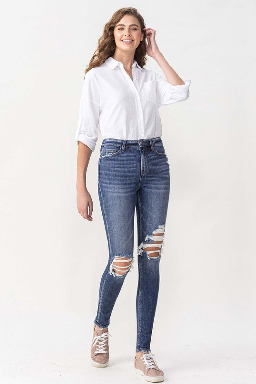 Lovervet Hayden High Rise Skinny Jeans - Full Size Range, Distressed Chic Denim