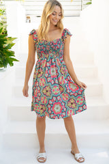 White Birch Sleeveless Smocked Summer Dress - Boho Chic Style