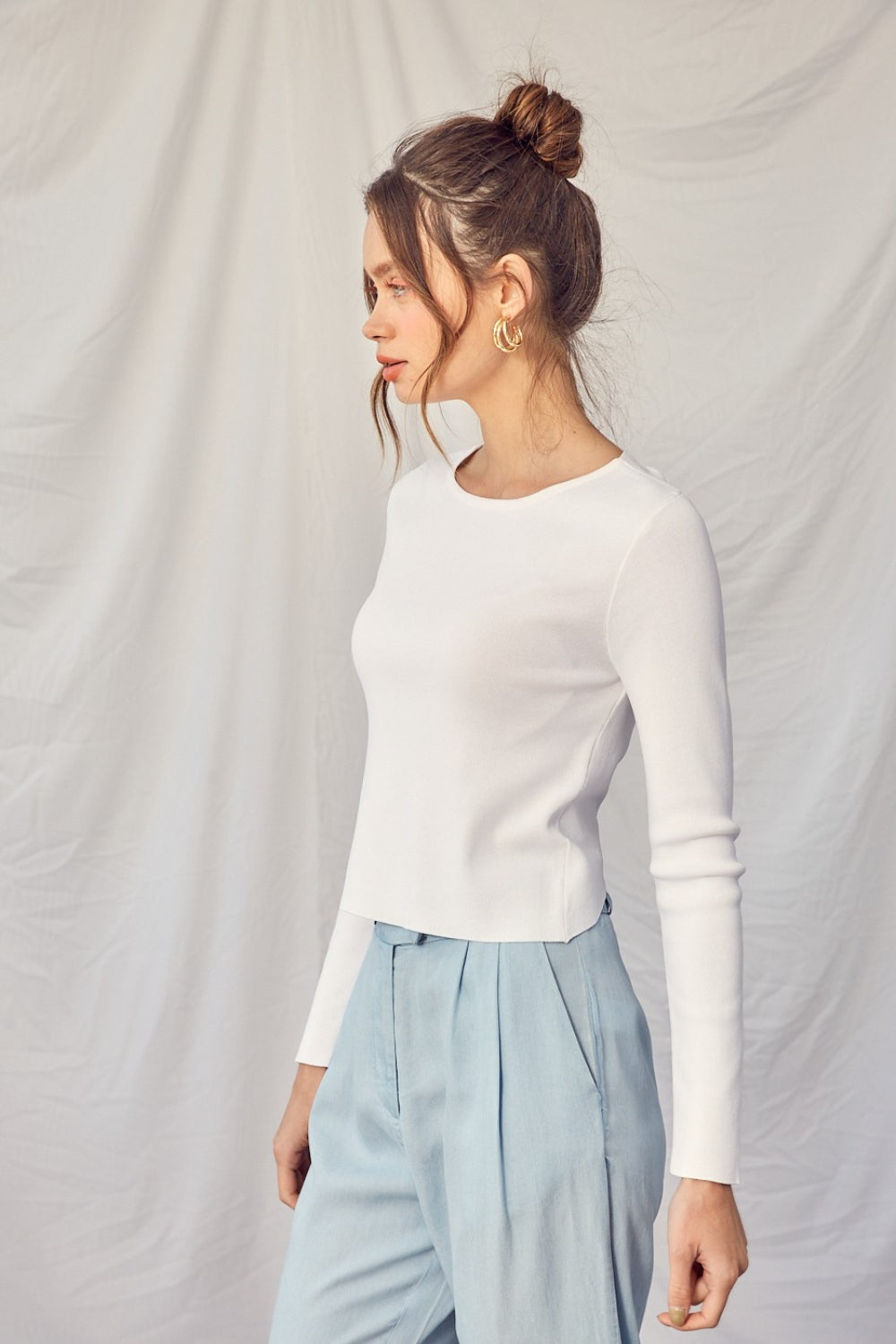 Idem Ditto Women's Twisted Backless Long Sleeve Knit Top - Stylish & Sexy
