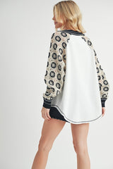 Bohemian Crochet V-Neck Top with Elegant Contrast Stitching - Aemi+Co